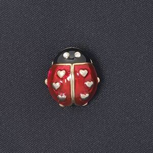 Avon 2005 Love Bug Ladybug Pin Brooch Heart Enamel Rhinestone NR